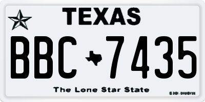 TX license plate BBC7435