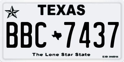 TX license plate BBC7437