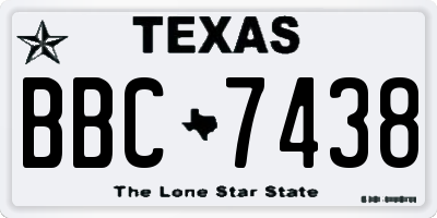 TX license plate BBC7438
