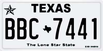 TX license plate BBC7441