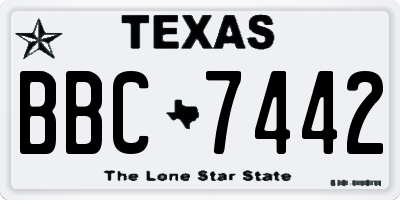 TX license plate BBC7442