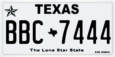 TX license plate BBC7444