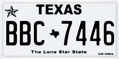 TX license plate BBC7446