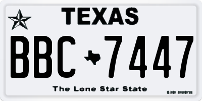 TX license plate BBC7447
