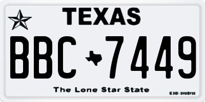 TX license plate BBC7449