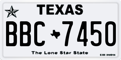 TX license plate BBC7450