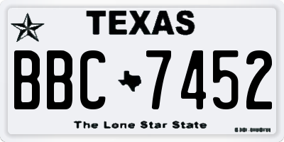 TX license plate BBC7452