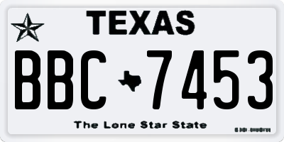 TX license plate BBC7453
