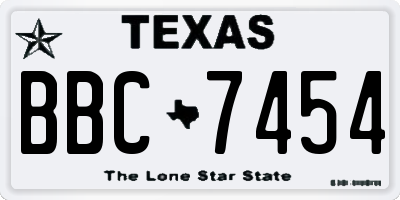 TX license plate BBC7454