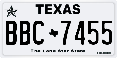 TX license plate BBC7455