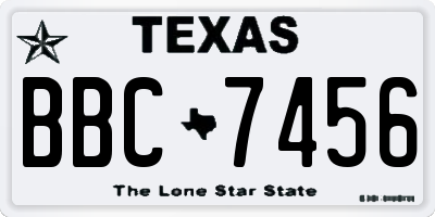 TX license plate BBC7456