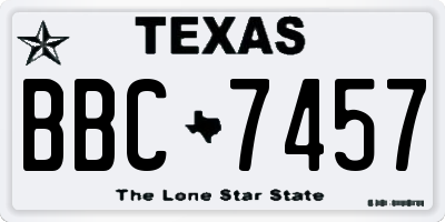 TX license plate BBC7457