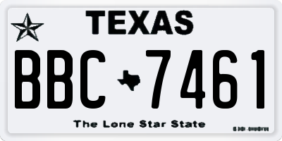 TX license plate BBC7461