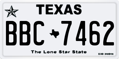 TX license plate BBC7462