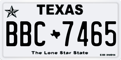 TX license plate BBC7465
