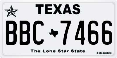TX license plate BBC7466