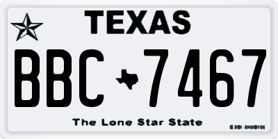 TX license plate BBC7467