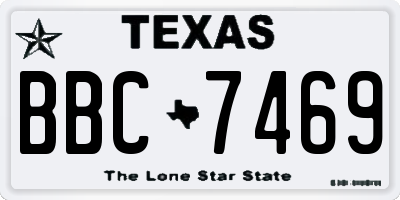 TX license plate BBC7469