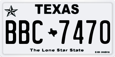 TX license plate BBC7470