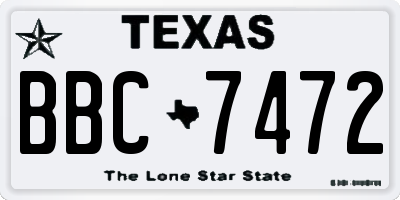 TX license plate BBC7472