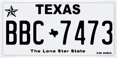 TX license plate BBC7473