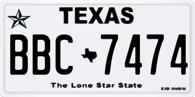 TX license plate BBC7474