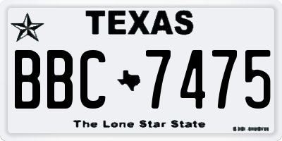 TX license plate BBC7475