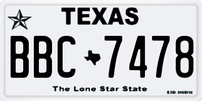 TX license plate BBC7478