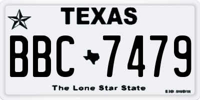 TX license plate BBC7479