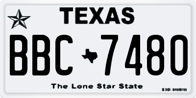 TX license plate BBC7480