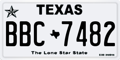 TX license plate BBC7482