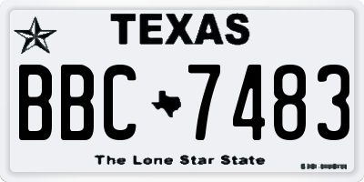 TX license plate BBC7483