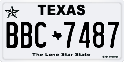 TX license plate BBC7487