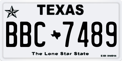 TX license plate BBC7489