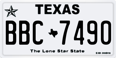 TX license plate BBC7490