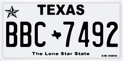 TX license plate BBC7492