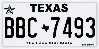 TX license plate BBC7493