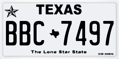 TX license plate BBC7497