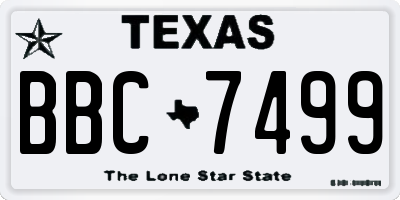 TX license plate BBC7499