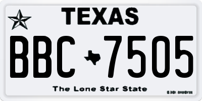 TX license plate BBC7505