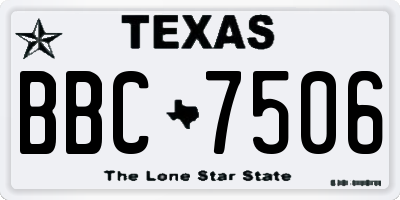 TX license plate BBC7506