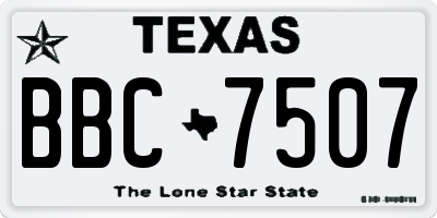 TX license plate BBC7507