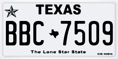 TX license plate BBC7509