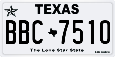 TX license plate BBC7510