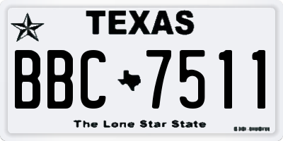 TX license plate BBC7511