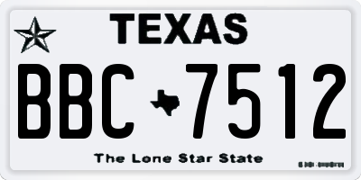 TX license plate BBC7512