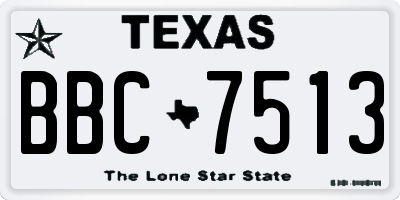 TX license plate BBC7513