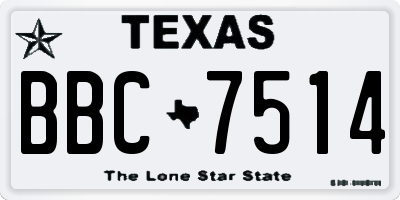 TX license plate BBC7514