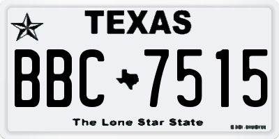 TX license plate BBC7515