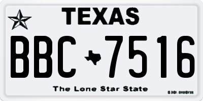 TX license plate BBC7516